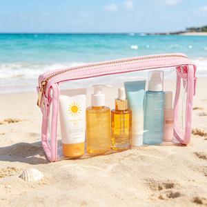 Sacs cosmétiques transparents en PVC pour femmes, filles, dames, 9 couleurs, sacs <span class=keywords><strong>de</strong></span> voyage <span class=keywords><strong>de</strong></span> plage, fermeture à glissière, étanches, sacs <span class=keywords><strong>de</strong></span> <span class=keywords><strong>toilette</strong></span> transparents, sacs <span class=keywords><strong>de</strong></span> maquillage - Product Image 1