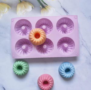 Moule à gâteau en silicone <span class=keywords><strong>Savarin</strong></span> à 6 cavités, moule à pâtisserie pour chocolat et glaçons DIY - Product Image 4