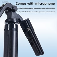 Nouveau support de microphone cravate tout-en-un avec perche à selfie rotative à 360 degrés pour téléphone portable