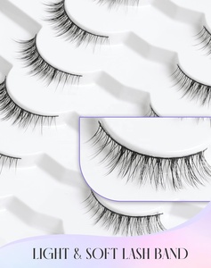 Pestañas tenues de aspecto natural de 10mm Pestañas pequeñas <span class=keywords><strong>falsas</strong></span> de tira completa Pestañas cortas para pestañas naturales con un aspecto natural - Product Image 4