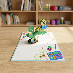 Tarjeta Pop-up con Diseño de Gusano Leyendo un Libro, Flor, Amor y Ángel, Artesanía de Papel Hecha a Mano, Decoración para el Hogar, Regalo Promocional de Acción de Gracias de Vietnam - Product Image 2