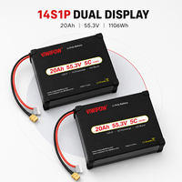 Baterai Semi-solid State Drone 20000mAh 14S 55.3V 5C 3.95V Tegangan Tinggi Kepadatan Energi Tinggi Waktu Terbang Lama untuk Pertanian
