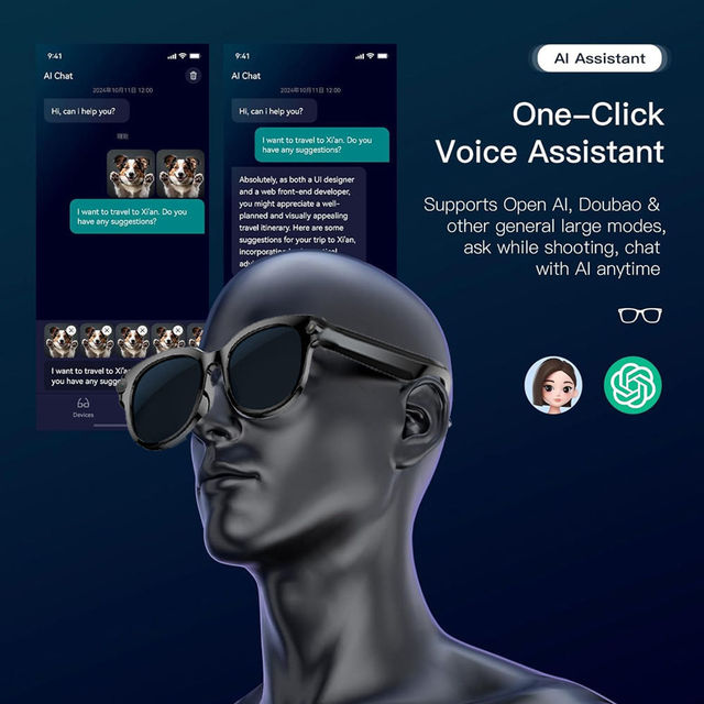 M89 Smart Translation Glasses AI Voice Video Recording Music Playback Wireless Headphones Sports IPX-4 Waterproof AR Navigation