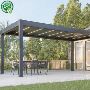 Pérgola de aluminio de lujo para exteriores, pérgola con persianas y luz brillante, pérgola de jardín - Product Image 5