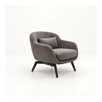 Fauteuil lounge moderne en tissu, fauteuil d'appoint rembourré avec pieds en métal noir pour salon, coin lecture