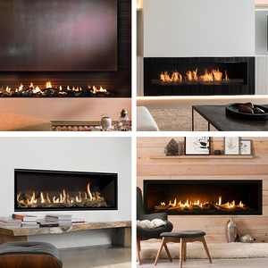 <span class=keywords><strong>Cheminée</strong></span> à gaz en acier PANSEE au design moderne avec siphon en verre simple <span class=keywords><strong>face</strong></span>, flamme réelle, 78 000-125 000 BTU, télécommande, collecte des fumées - Product Image 4