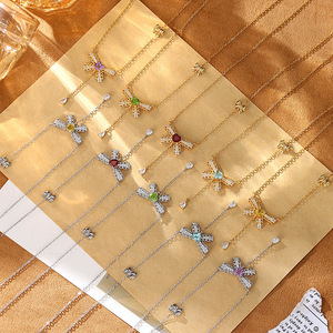 Collier Princesse Fugitive en Argent Sterling S925, Pendentif Cœur en Or avec Pierre de Cristal Naturelle Topaze et Nœud Pompon, pour Mariage - Product Image 5