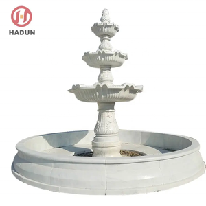 Harga bagus air mancur dekorasi taman putih batu marmer 3 tingkat luar ruangan untuk dijual - Product Image 5