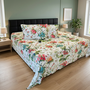 Parure de lit à motif floral, housse de couette imprimée, ensemble de taies d'oreiller, tissu en microfibre tissé pour enfants et maison - Product Image 2