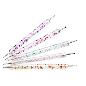 Lot de 5 stylos à double embout pour nail art, avec pointe liquide pailletée, outils de pression pour la manucure et la décoration des ongles - Product Image 4