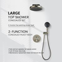 Vente chaude Moderne Pistolet Métal Gris Système De Douche Mural Multi-Fonction Pluie Robinets De Bain pour Salle De Bains & Hôtel Utilisation