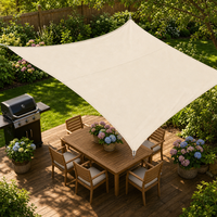 Voile d'ombrage tissée tricotée résistante aux UV 185GSM Beige pour extérieur, parking, balcon, patio