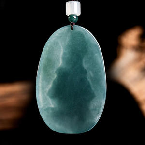 Pendentif en jadéite naturelle bleue, style chinois, Samantabhadra, design original, cadeau avec certificat d'évaluation E024 - Product Image 2