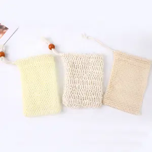 Bolsa de malla de algodón orgánico con cordón al por mayor, bolsa pequeña de malla blanca con cordón para embalaje