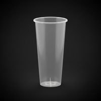 Gobelet rigide en plastique PP givré personnalisable de 12 oz, 14 oz, 16 oz, 22 oz pour Bubble Tea, transparent avec impression de logo