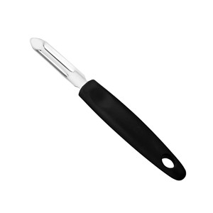 Pelapatate a lama fissa con lama in acciaio inossidabile e manico nero per sbucciare frutta e verdura, strumento manuale portatile - Product Image 1