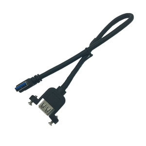 Usb3.0 Male To Female Right Angle Connector With Screw Holes Black 37mm X 27mm For Desktop Computer Expansion - Product Image 4