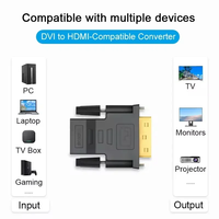 Adaptador DVI a HDTV para interfaz DVI a HDMI, conversión bidireccional, convertidor de vídeo DVI macho a HDTV hembra para PC, HDTV, proyector