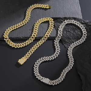 <span class=keywords><strong>Cadena</strong></span> cubana <span class=keywords><strong>de</strong></span> eslabones <span class=keywords><strong>de</strong></span> 12 mm con diamantes brillantes, estilo hip hop, con engaste <span class=keywords><strong>de</strong></span> <span class=keywords><strong>oro</strong></span>, <span class=keywords><strong>para</strong></span> <span class=keywords><strong>hombre</strong></span> <span class=keywords><strong>y</strong></span> mujer, joyería <span class=keywords><strong>de</strong></span> fiesta, venta al por mayor - Product Image 1