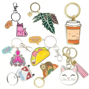 Porte-clés en métal émaillé avec logo personnalisé, accessoires de porte-clés Anime mignon, sublimation, porte-clés de créateur, promotionnel