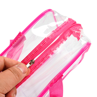 Sac cosmétique transparent en PVC imperméable avec fermeture éclair, idéal pour la gym et la natation (vente en gros)