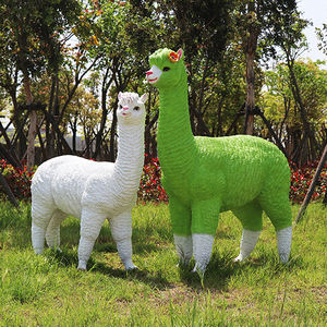 Statua di Animale in Fibra di Vetro Grande Dimensione Scultura Realistica di Alpaca in Resina per Decorazione Giardino - Product Image 6