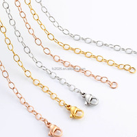 Chaîne à maillons en O non soudés vendue au mètre, chaîne croisée en acier inoxydable pour collier, fabrication de bijoux DIY, chaîne pour pendentif