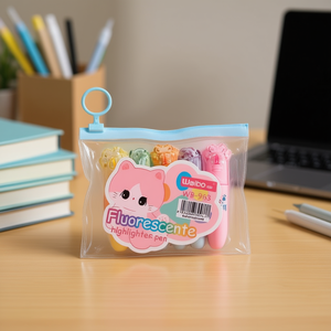 Weibo Fluorescent Highlighter Pen 6 Colors Normal Size For School Office Use - Product Image 2