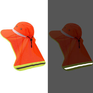 Sombrero de Seguridad Reflectante de Alta Visibilidad, de Poliéster, con Ala Ancha y Solapa para el Cuello, Tipo Casco - Product Image 6