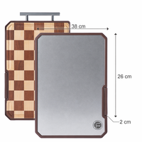Planche à découper double face en titane et bois de caoutchouc, antibactérienne et réversible, pour cuisine, vente en gros OEM ODM
