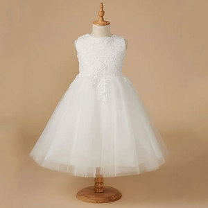 Robe de princesse élégante en dentelle avec jupe en tulle à grand nœud, tenue d'anniversaire, design personnalisé, robe de demoiselle d'honneur blanche pour mariage - Product Image 2