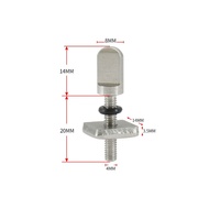 Vis à écrou carré M4 en acier inoxydable 316 pour aileron de planche de surf, anti-corrosion, sans outil, avec écrou en T et rondelle pour SUP et longboard