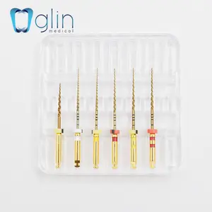 GLIN Niti Gold Endo Files 25/04 Rotary Files With Heat Activation 21/25mm Root Canal Equipment