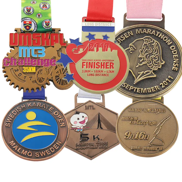 Medali Penghargaan panggung pemberian medali minyak penyihir berlapis emas kustom maraton Logo logam sepak bola medali penghargaan olahraga