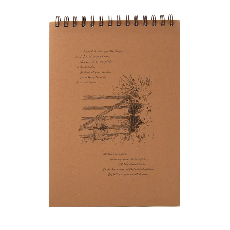 Bán buôn giấy kraft nâu trang nội bộ hỗn hợp phương tiện truyền thông Sketchbook vẽ phác thảo cuốn sách và vẽ phác thảo