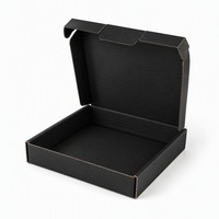 Boîte d'expédition pliable A5 carrée noire personnalisée, peu profonde, imperméable, avec intérieur en éponge, à rabat supérieur, vente en gros, directement de l'usine, approvisionnement en vrac