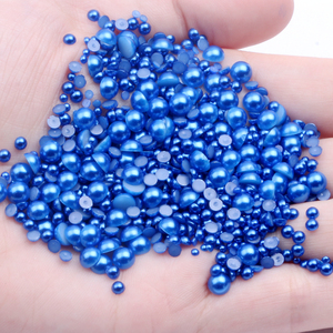 Meilleures ventes 5-12mm mélange tailles 1000 pièces beaucoup de couleurs colle résine demi Flatback perles strass pour vêtements robes bricolage décoration - Product Image 5