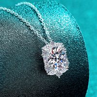Collar con Colgante de Moissanita de Corte Ovalado, Plata de Ley 925, Chapado en Rodio, Certificado GRA, Regalo de Boda de Lujo para Mujer