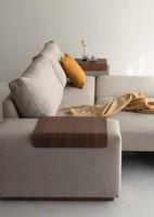 Ensemble de meubles de salon haut de gamme au design minimaliste, canapé sectionnel moderne avec chaise longue extensible et pliable inclinable