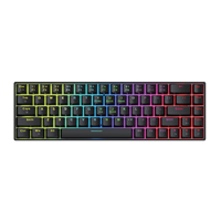 Clavier de bureau/de jeu filaire Lizhi à rétroéclairage arc-en-ciel, 68 touches, multimédia, interrupteurs rouges, fonctionnement mécanique, gamer, coloré, PC, ordinateur