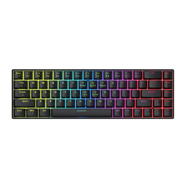Wired rainbow Backit Lizhi 68-Keys Multimedia Office/Gaming Keyboard Red Switch Mechanical Operation Gamer Colorful PC Computer