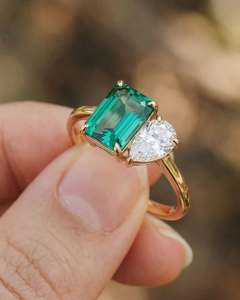 Classic Custom Luxury Fashion Women's <b>Rings</b> Trendy Anniversary Gift Pear Cut <b>Open</b> Diamond 14k Gold Lab Grown RIZTA JEWELS - Product Image 4