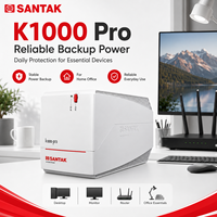 SANTAK K1000 Pro Sistema de Alimentación Ininterrumpida (UPS) Inteligente y Silencioso de 600W con Protección Contra Sobretensiones y Estabilización Automática de Voltaje