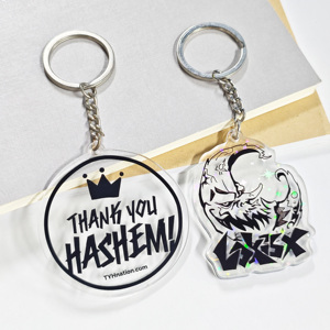 Porte-clés personnalisé imprimé sur mesure en acrylique transparent avec impression UV, style dessin animé et anime personnalisable - Product Image 5