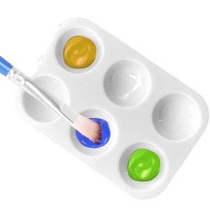 <span class=keywords><strong>Palette</strong></span> <span class=keywords><strong>de</strong></span> peinture rectangulaire en plastique à 6 compartiments, blanche, pour enfants, outils simples pour <span class=keywords><strong>gouache</strong></span> et aquarelle, 12,5x8,5cm - Product Image 3