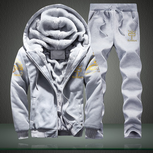 Nouveaux Survêtements Thermiques Tissés pour Hommes d'Hiver, Ensembles Deux Pièces Décontractés et Chauds - Product Image 4