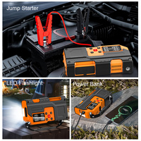 Portable Air Compressor Tire Inflator with Car Jump Starter 10000mAh Battery LED Emergency Light Power Bank with DC12V Supported