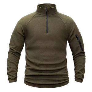 En stock o OEM Personalizar logo Hombres al aire libre 1/3 Zip Fleece <span class=keywords><strong>Pullover</strong></span> Chaquetas de invierno - Product Image 5