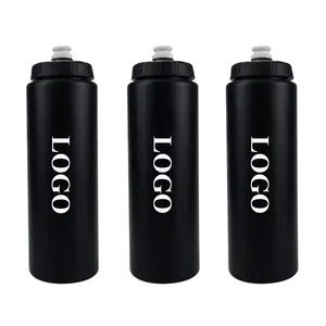 Botol Air Olahraga Sepeda 1000Ml 32Oz Logo Plastik LDPE Kustom 650Ml Botol Air Plastik Olahraga Bebas BPA