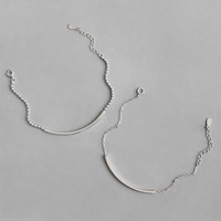 Trang Sức Tùy Chỉnh 925 Sterling Silver Beads Chữ Thập Liên Kết Chuỗi Vòng Tay Trang Sức Cho Phụ Nữ